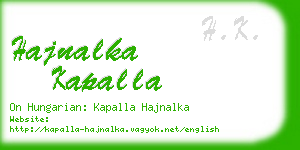 hajnalka kapalla business card